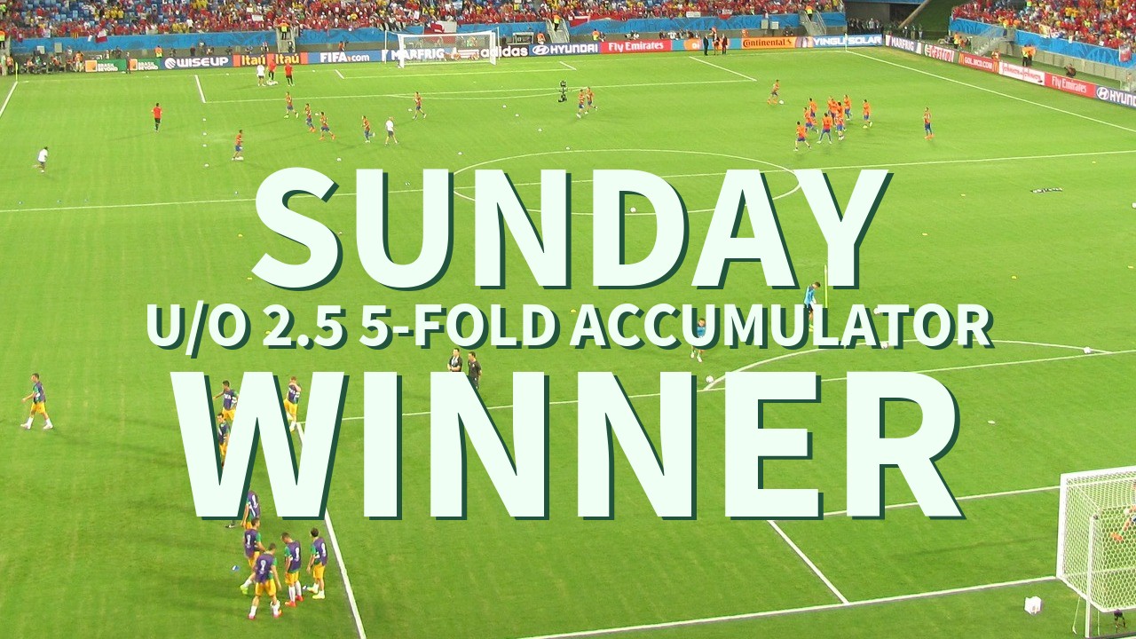 Sunday 23/1 U/O 2.5 5-Fold Accumulator Wins!