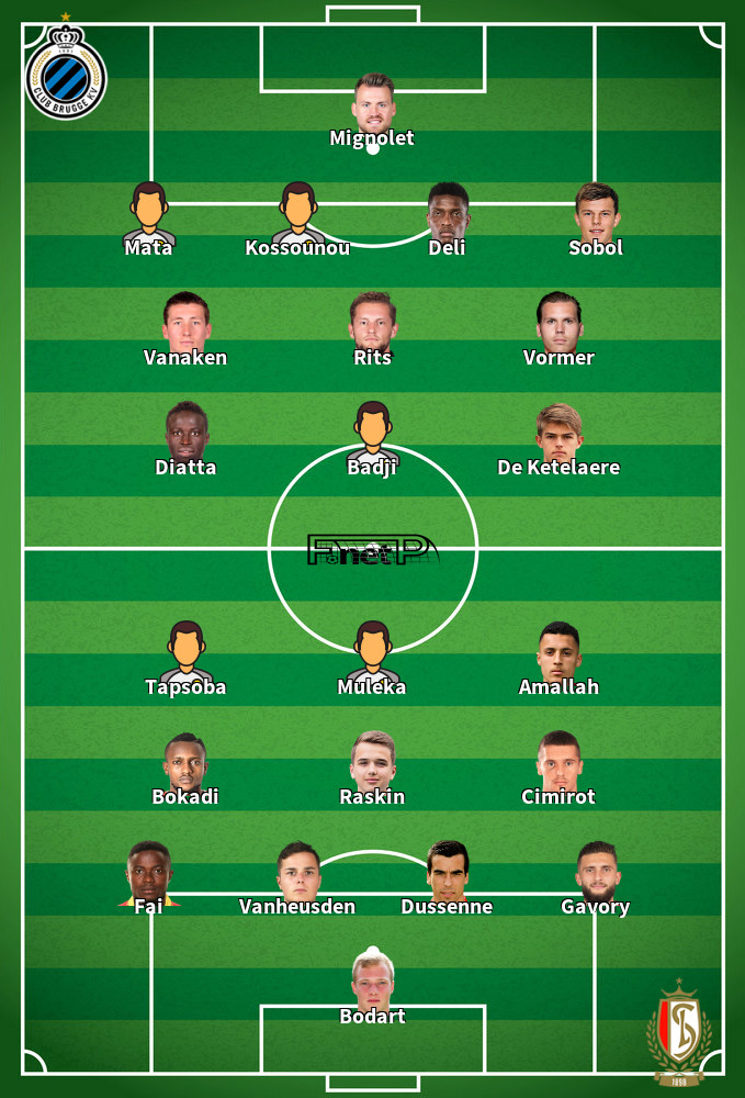 Standard Liège v Club Brugge Predicted Lineups 17-10-2020
