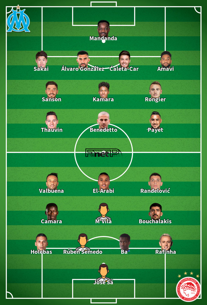 Olympiacos v Marseille Predicted Lineups 21-10-2020