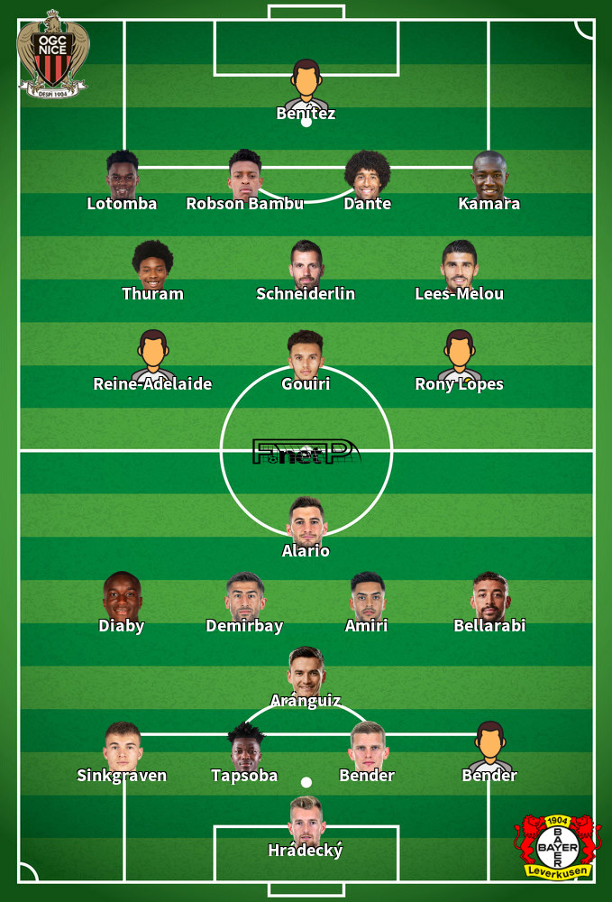 Bayer Leverkusen v Nice Predicted Lineups 22-10-2020